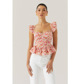 ASTR Baylin Floral Peplum Top
