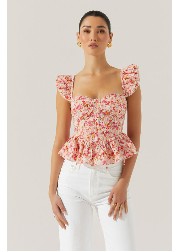 ASTR Baylin Floral Peplum Top