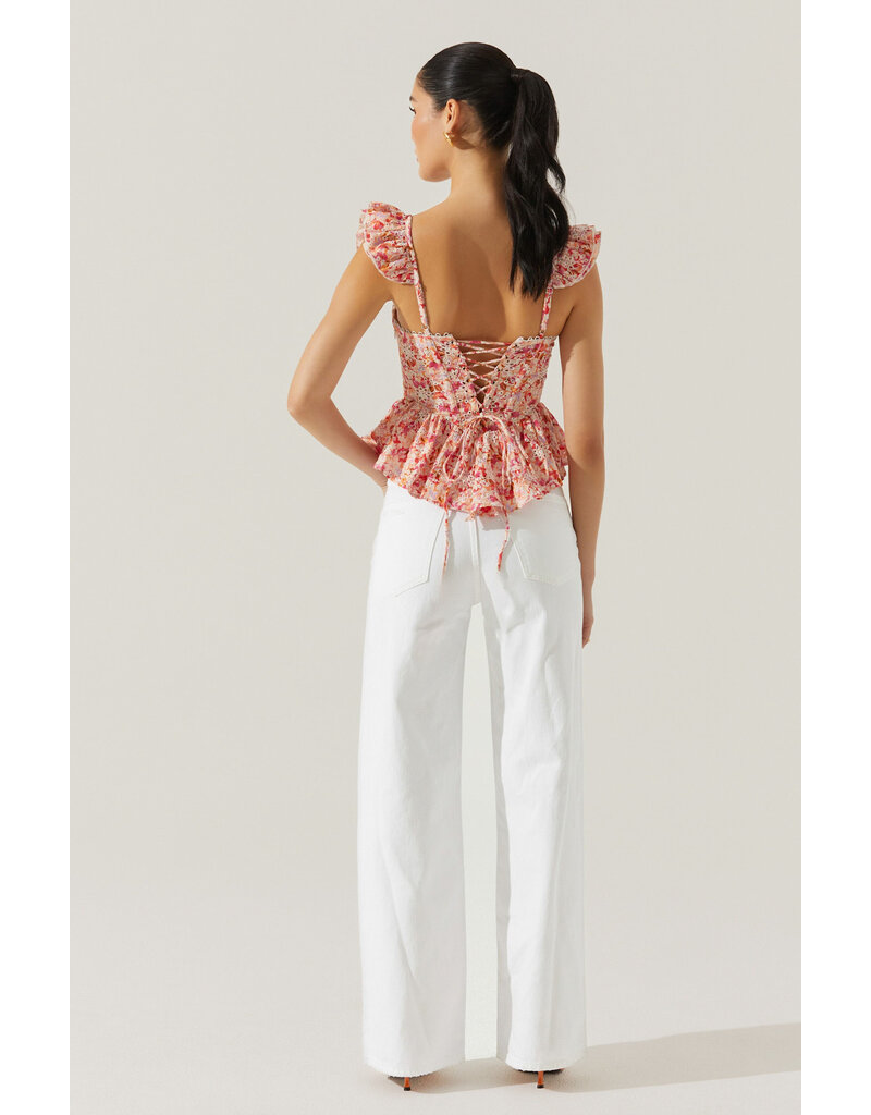 ASTR Baylin Floral Peplum Top