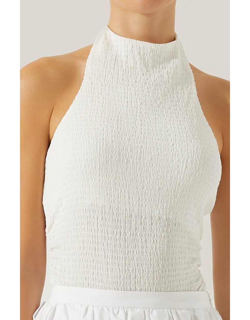 ASTR Gwyneth Textured Halter Neck Top