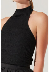 ASTR Gwyneth Textured Halter Neck Top