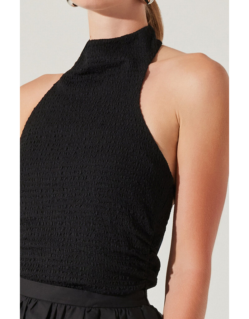 ASTR Gwyneth Textured Halter Neck Top