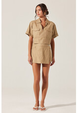 ASTR Deborah Linen Blend Safari Top