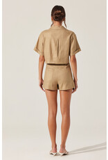 ASTR Deborah Linen Blend Safari Top