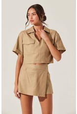 ASTR Deborah Linen Blend Safari Skort