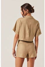 ASTR Deborah Linen Blend Safari Skort