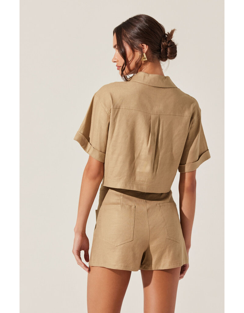 ASTR Deborah Linen Blend Safari Skort