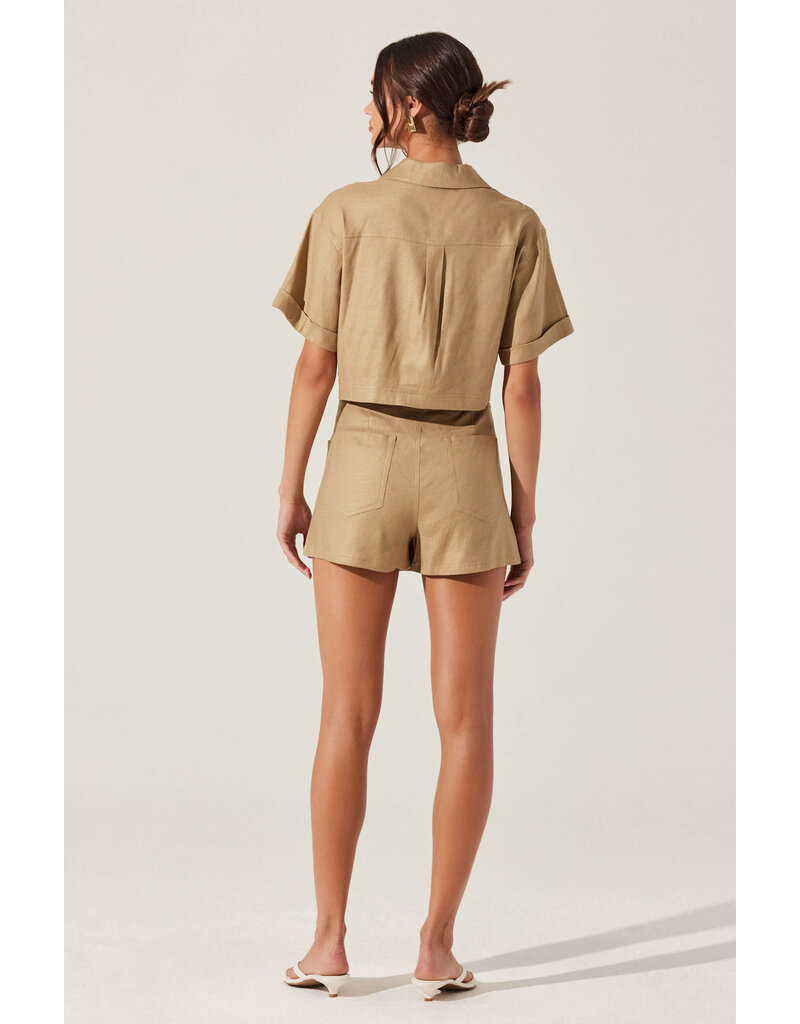 ASTR Deborah Linen Blend Safari Skort