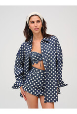 For Love & Lemons Dolly Dot Denim Button-Down Top