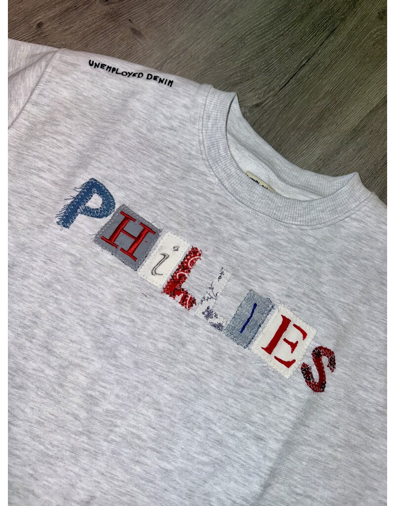 Unemployed Denim Phillies Custom Crew Neck *Xtina's Exclusive*