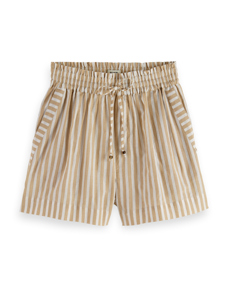 Scotch & Soda High Rise Lurex Stripe Printed Shorts