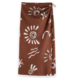 Scotch & Soda Linen Blend Printed Wrap Skirt