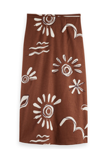Scotch & Soda Linen Blend Printed Wrap Skirt