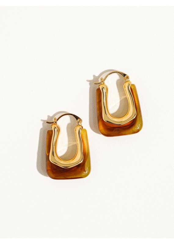 Flanerie Talia 18K Gold U-Shaped Boho Hoop Earring