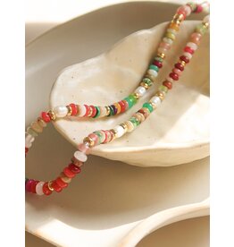 Flanerie Sunny Non-Tarnish Boho Beaded Necklace