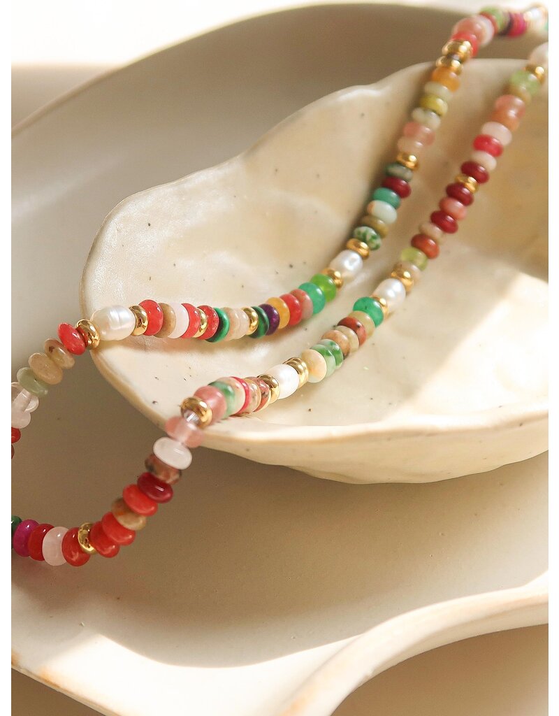 Flanerie Sunny Non-Tarnish Boho Beaded Necklace