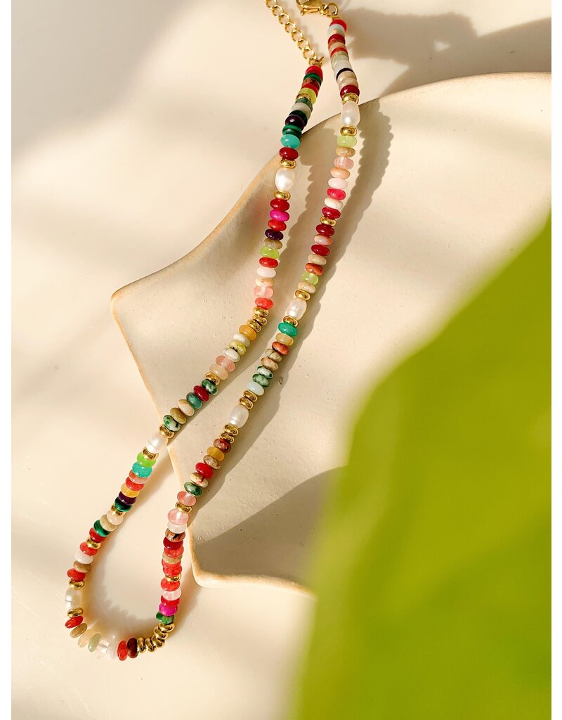 Flanerie Sunny Non-Tarnish Boho Beaded Necklace