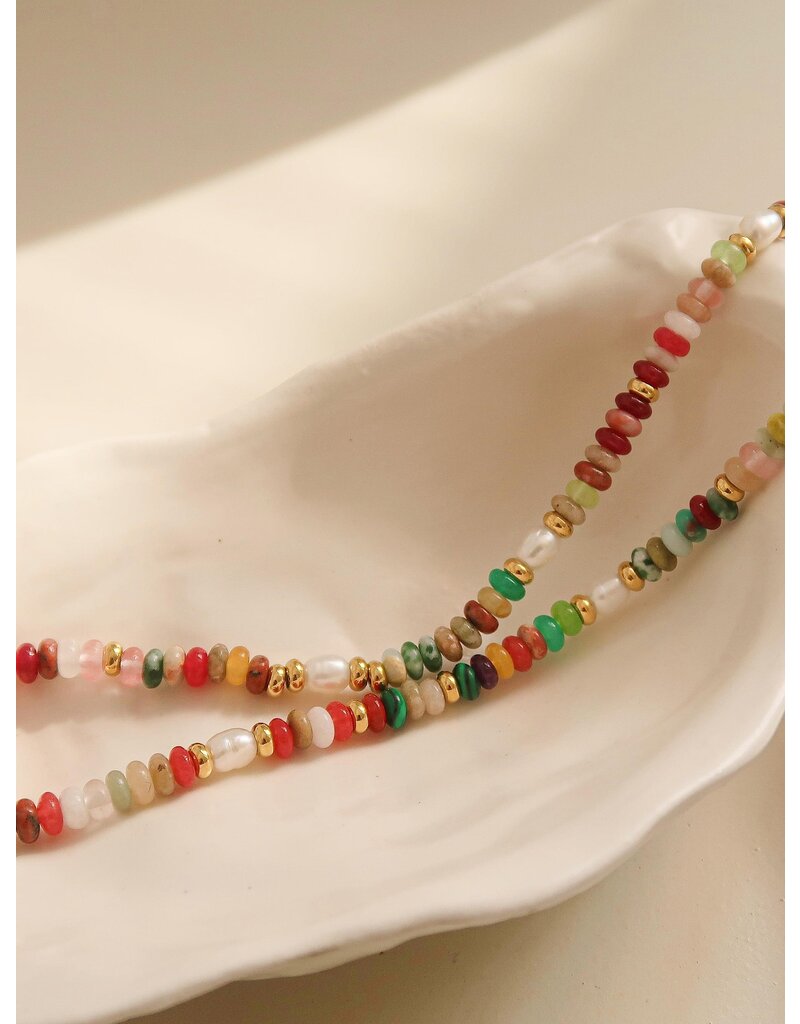 Flanerie Sunny Non-Tarnish Boho Beaded Necklace