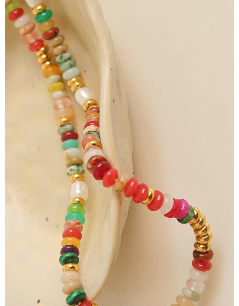 Flanerie Sunny Non-Tarnish Boho Beaded Necklace