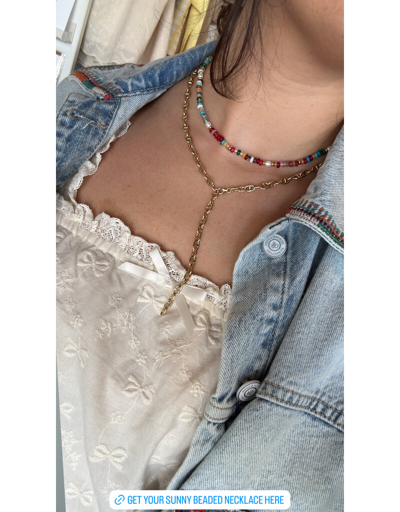 Flanerie Sunny Non-Tarnish Boho Beaded Necklace