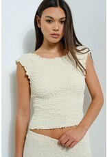 Pretty Garbage Michaela Textured Boatneck Top