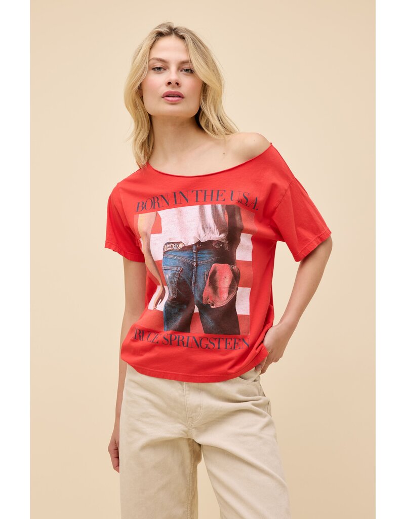 Daydreamer LA Bruce Springsteen Americana Off-The-Shoulder Tee