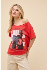 Daydreamer LA Bruce Springsteen Americana Off-The-Shoulder Tee