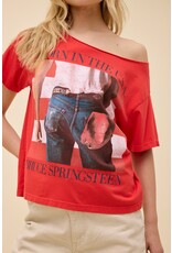 Daydreamer LA Bruce Springsteen Americana Off-The-Shoulder Tee