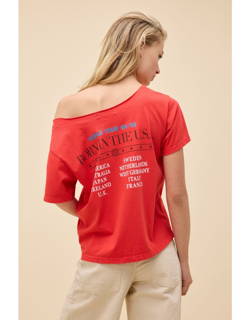 Daydreamer LA Bruce Springsteen Americana Off-The-Shoulder Tee