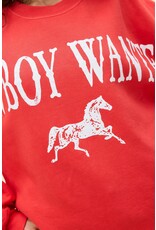 Daydreamer LA Cowboy Wanted BF Sweatshirt