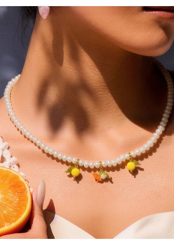 Flanerie Erwin 18K Gold Vintage Lemon Necklace