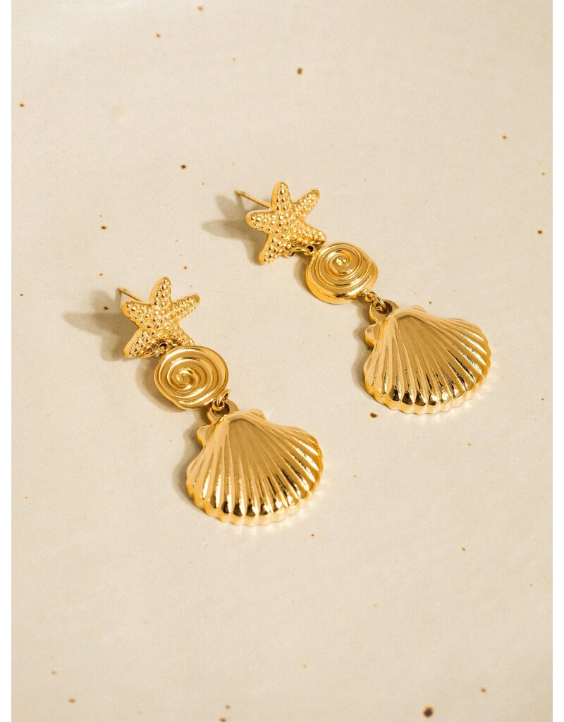 Flanerie Vesta 18K Gold Non-Tarnish Summer Earring