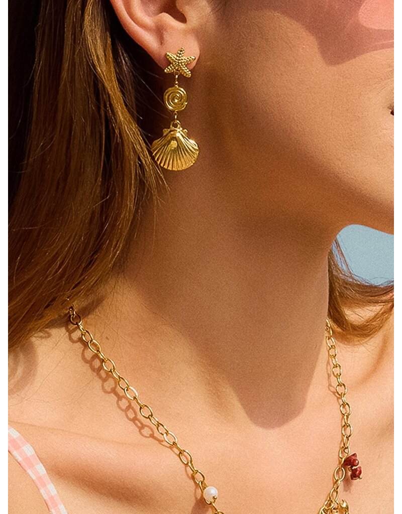 Flanerie Vesta 18K Gold Non-Tarnish Summer Earring