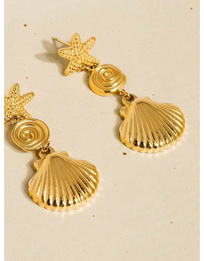 Flanerie Vesta 18K Gold Non-Tarnish Summer Earring