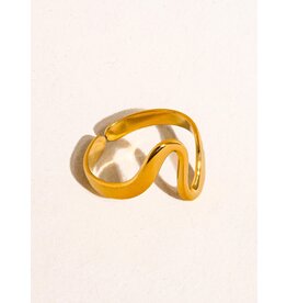 Flanerie Arther 18K Gold Non-Tarnish Abstract Thin Ring