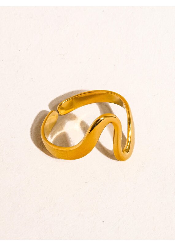 Flanerie Arther 18K Gold Non-Tarnish Abstract Thin Ring