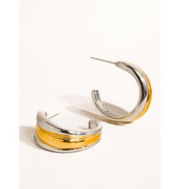 Flanerie Lazare 18K Non-Tarnish Multi C Hoop Earring