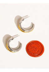 Flanerie Lazare 18K Non-Tarnish Multi C Hoop Earring