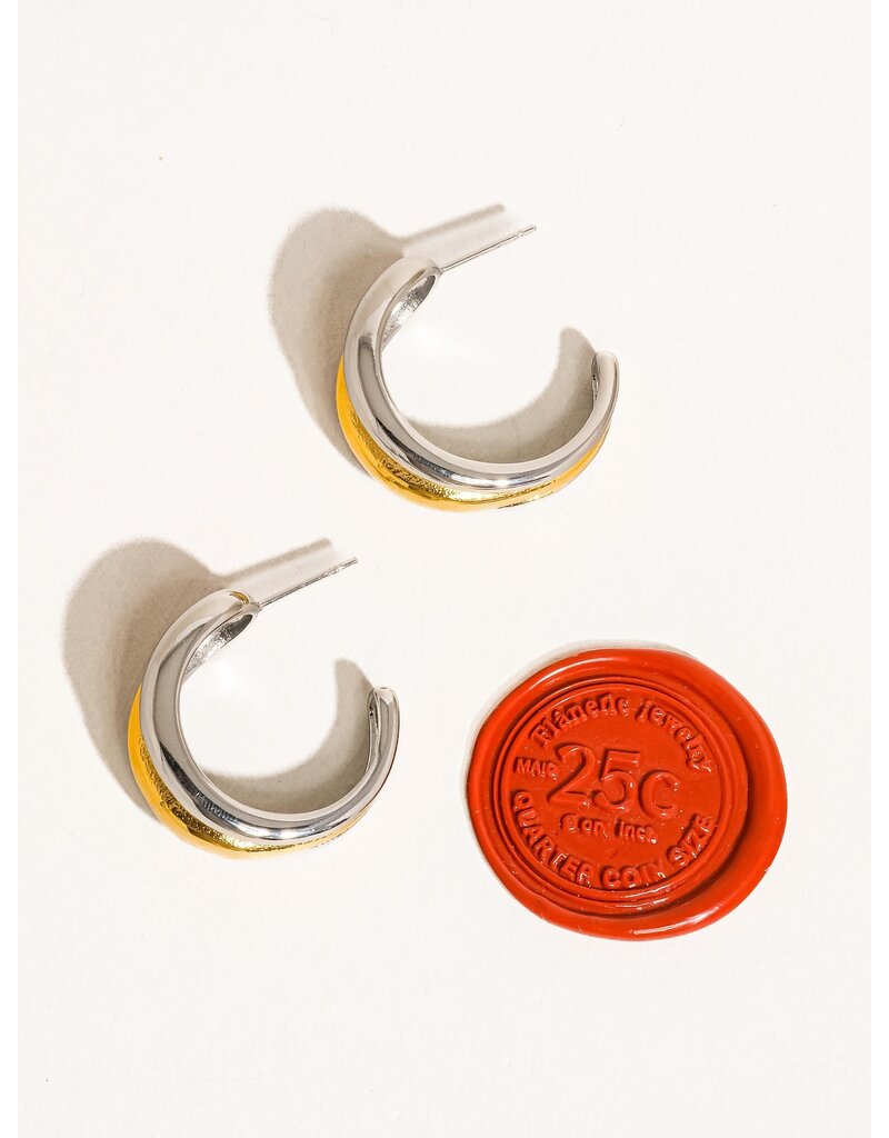 Flanerie Lazare 18K Non-Tarnish Multi C Hoop Earring