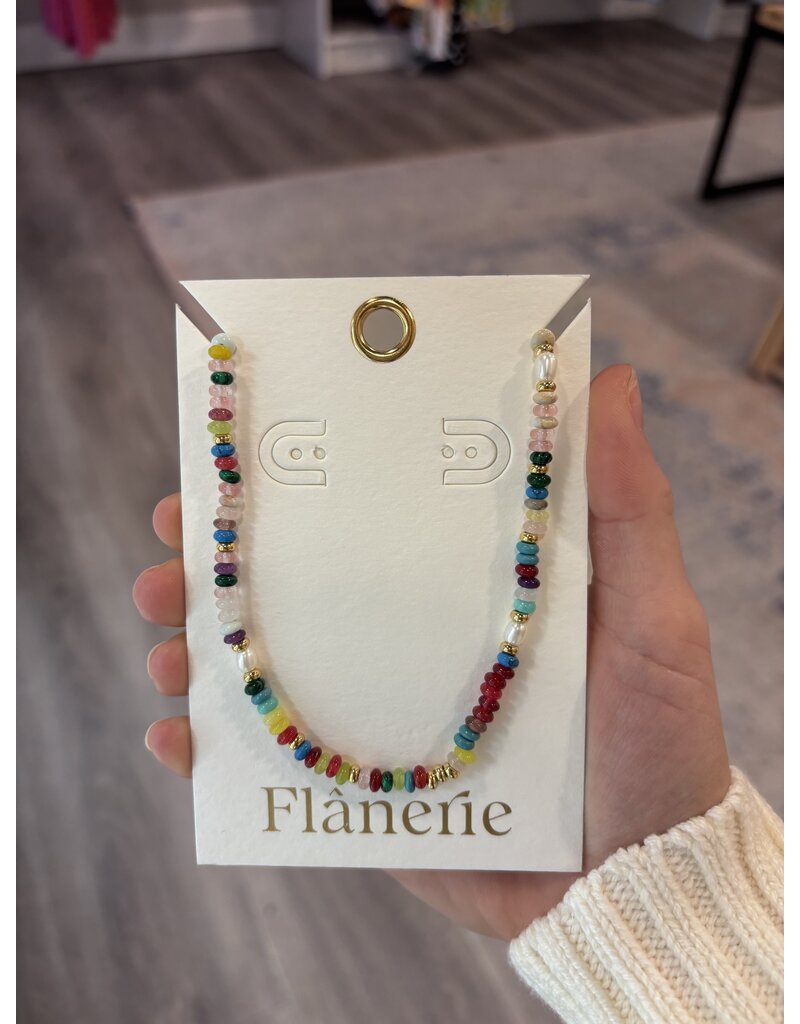 Flanerie Sunny Non-Tarnish Boho Beaded Necklace