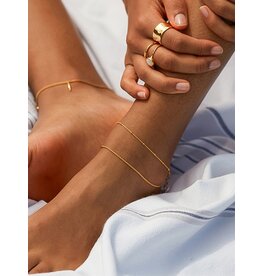 Flanerie Pennie 18K Gold Layered Chain Anklet