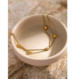 Flanerie Taylar 18K Gold Layered Heart Anklet