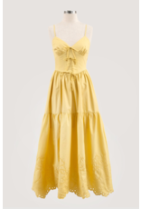 Moon River Jessie Eyelet & Bow Detail Dress