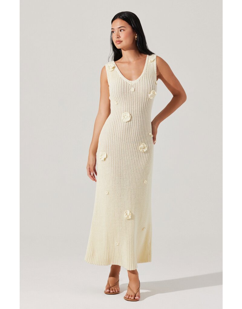 ASTR Ainhoa 3D Floral Sweater Dress