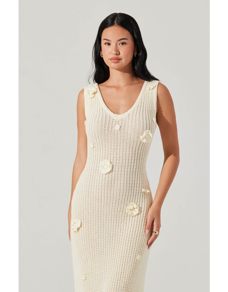 ASTR Ainhoa 3D Floral Sweater Dress