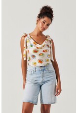 ASTR Allexina Satin Tie-Shoulder Top