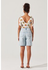 ASTR Allexina Satin Tie-Shoulder Top
