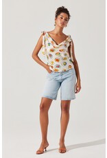 ASTR Allexina Satin Tie-Shoulder Top