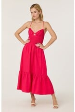 ASTR Eleni Linen-Blend Midi Dress