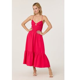 ASTR Eleni Linen-Blend Midi Dress